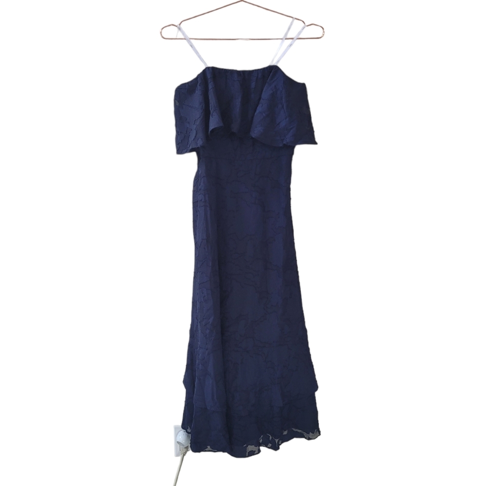 LULU'S Navy Love You So Truly Burnout Floral Strapless Dress Size XL